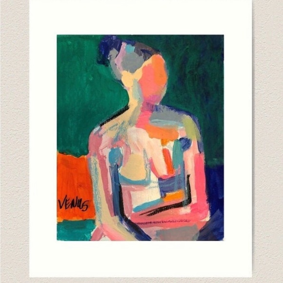 DREAMY STARE Figurative Abstract Woman Portrait Modern impressionism Female Art - Picture 2 of 5